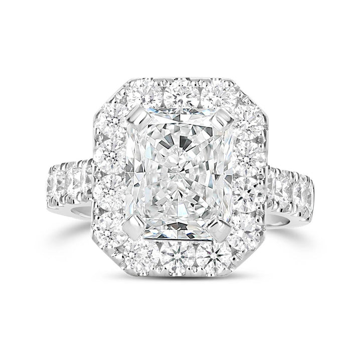 Radiant Diamond Halo Engagement Ring