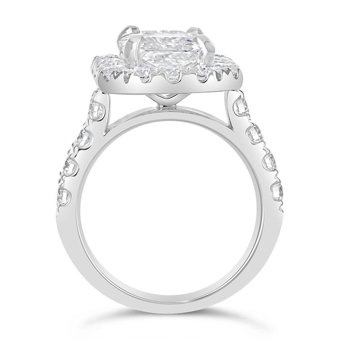 Radiant Diamond Halo Engagement Ring