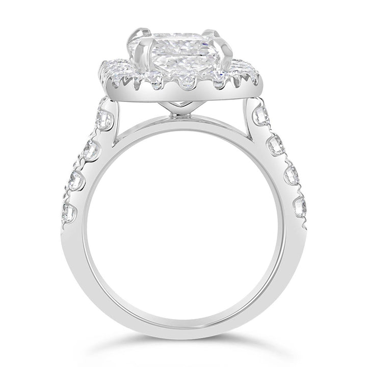 Radiant Diamond Halo Engagement Ring