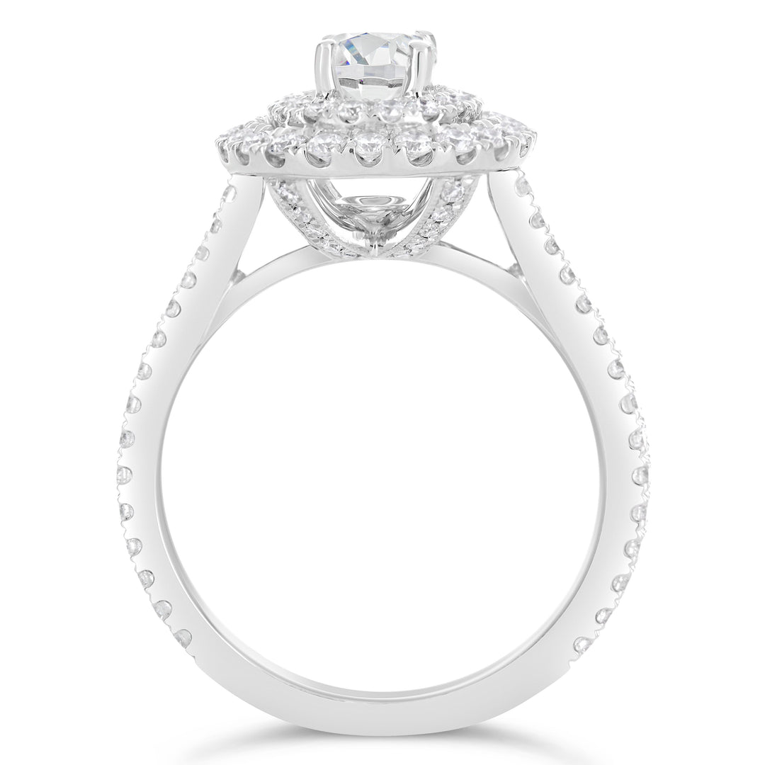 Double Halo Diamond Engagement Ring