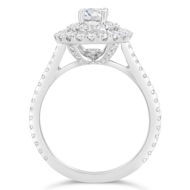 Double Halo Diamond Engagement Ring