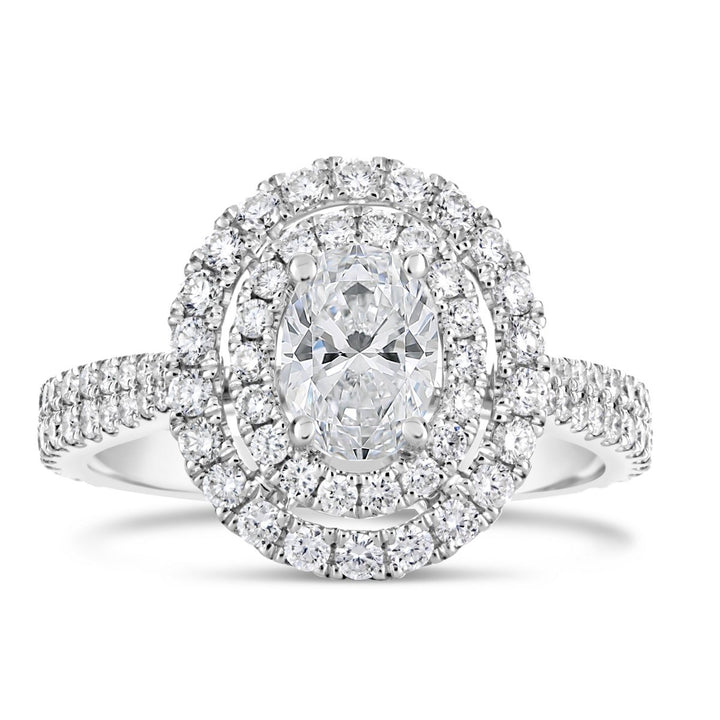 Double Halo Diamond Engagement Ring