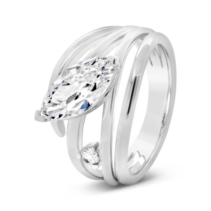 Cross Over Modern Diamond Engagement Ring - YJC4075R
