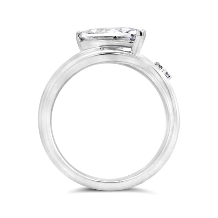 Cross Over Modern Diamond Engagement Ring - YJC4075R