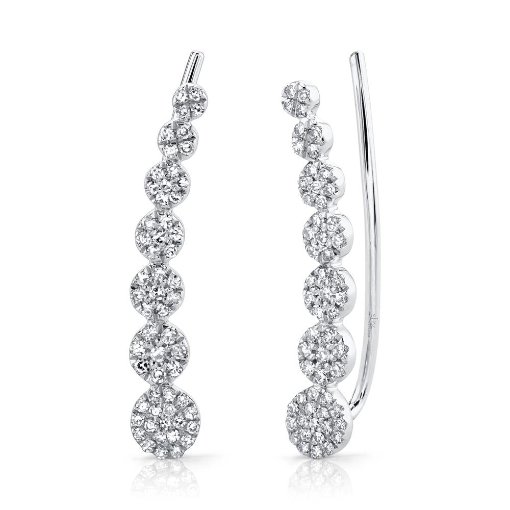 Ear Crawler Diamond Earrings - SC55002407