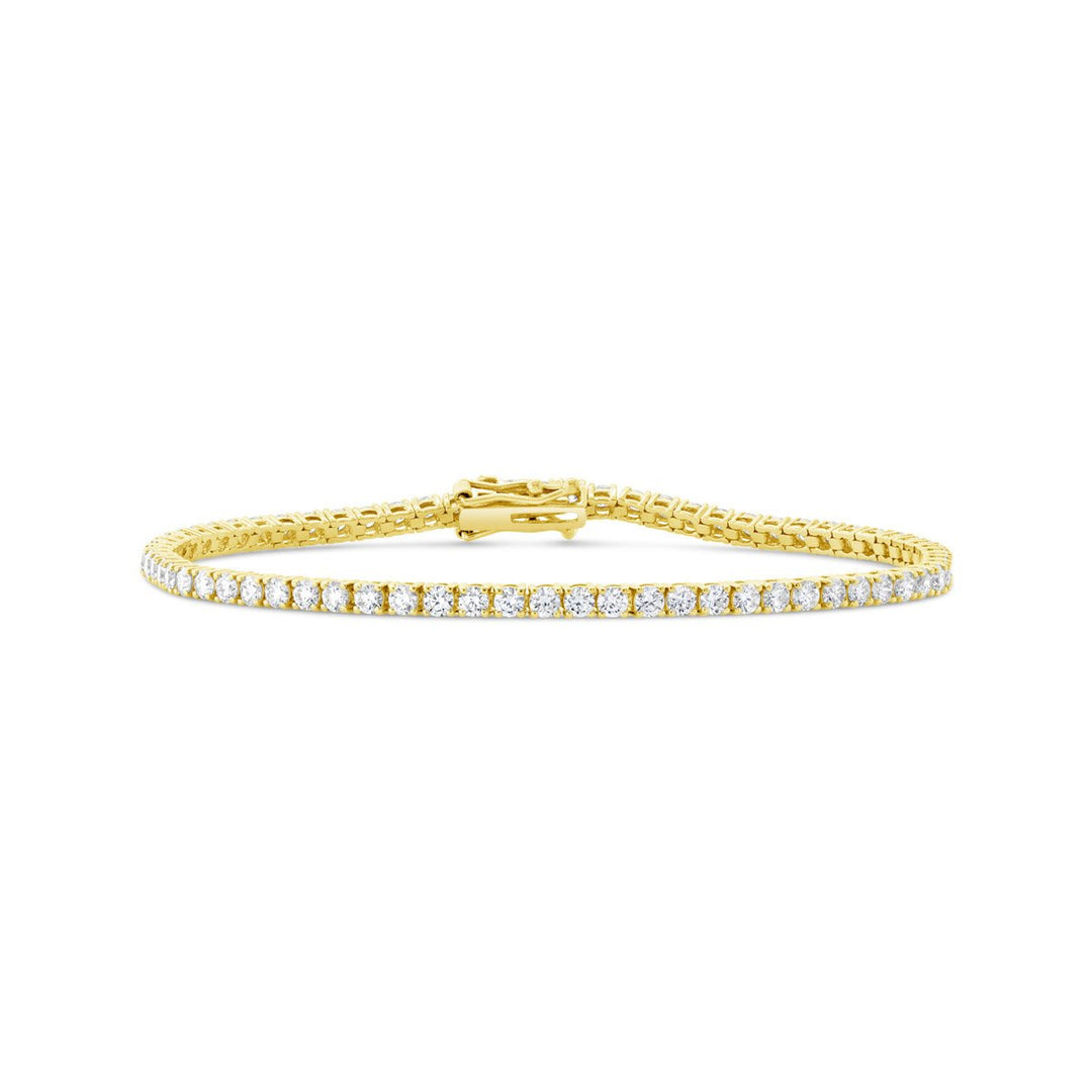 Yellow Gold Four Prong Diamond Tennis Bracelet - 3.55 ct. total weight
