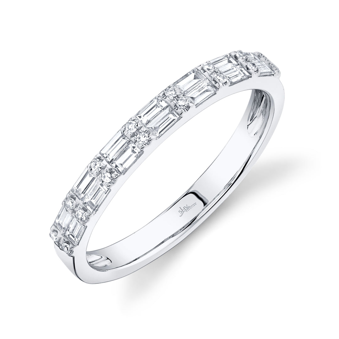 White Gold Diamond Baguette Band- Shy Creation - SC55006221
