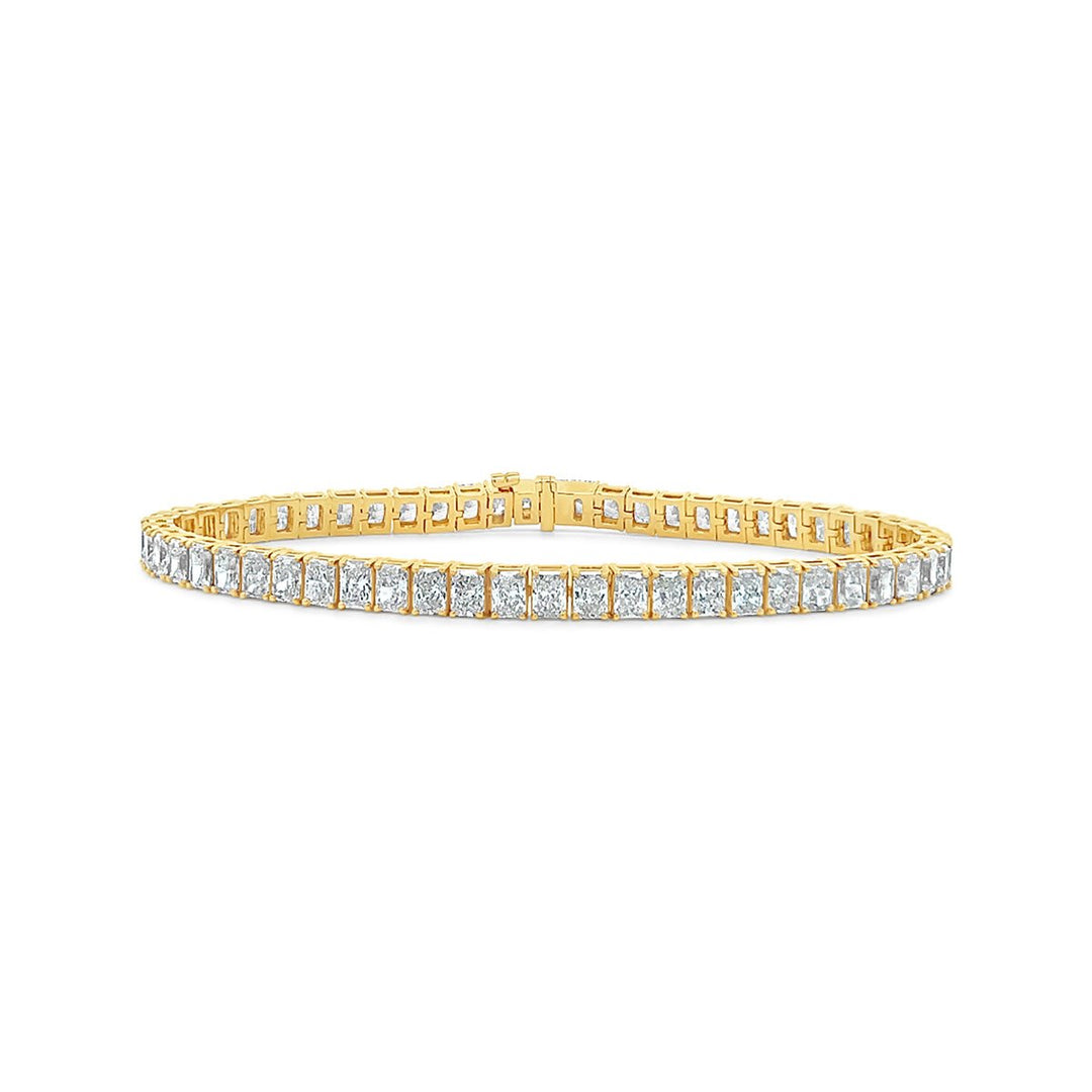 Yellow Gold Lab Grown Radiant Diamond Tennis Bracelet - BC839
