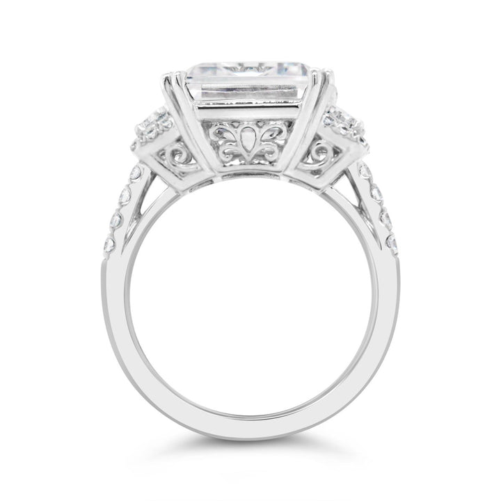 Three Stone Diamond Engagement Ring with Split Prongs