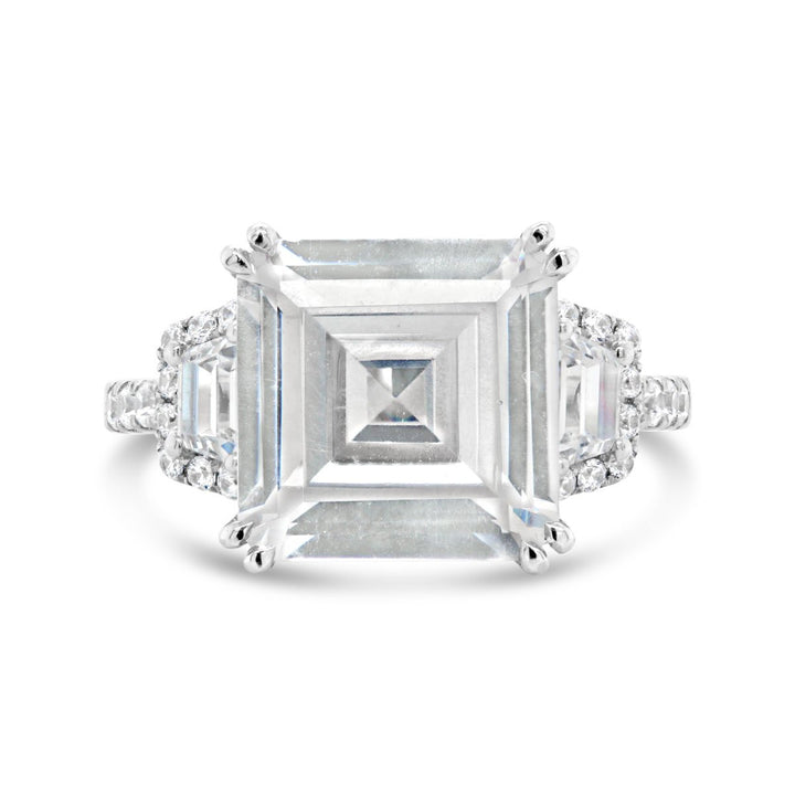 Three Stone Diamond Engagement Ring with Split Prongs
