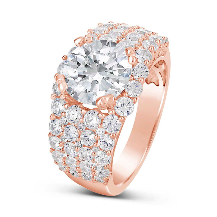 Wide Band Diamond Engagement Ring