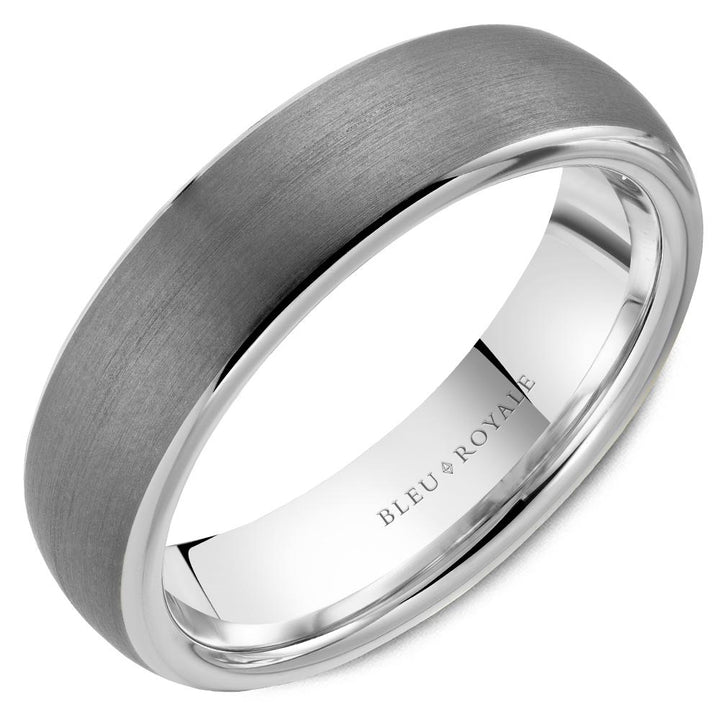 Gold-Tantalum Grey 6mm Wide Men's Wedding Band - RYL-206TY6