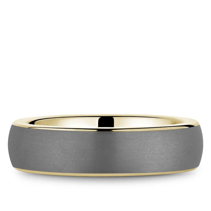 Gold-Tantalum Grey 6mm Wide Men's Wedding Band - RYL-206TY6