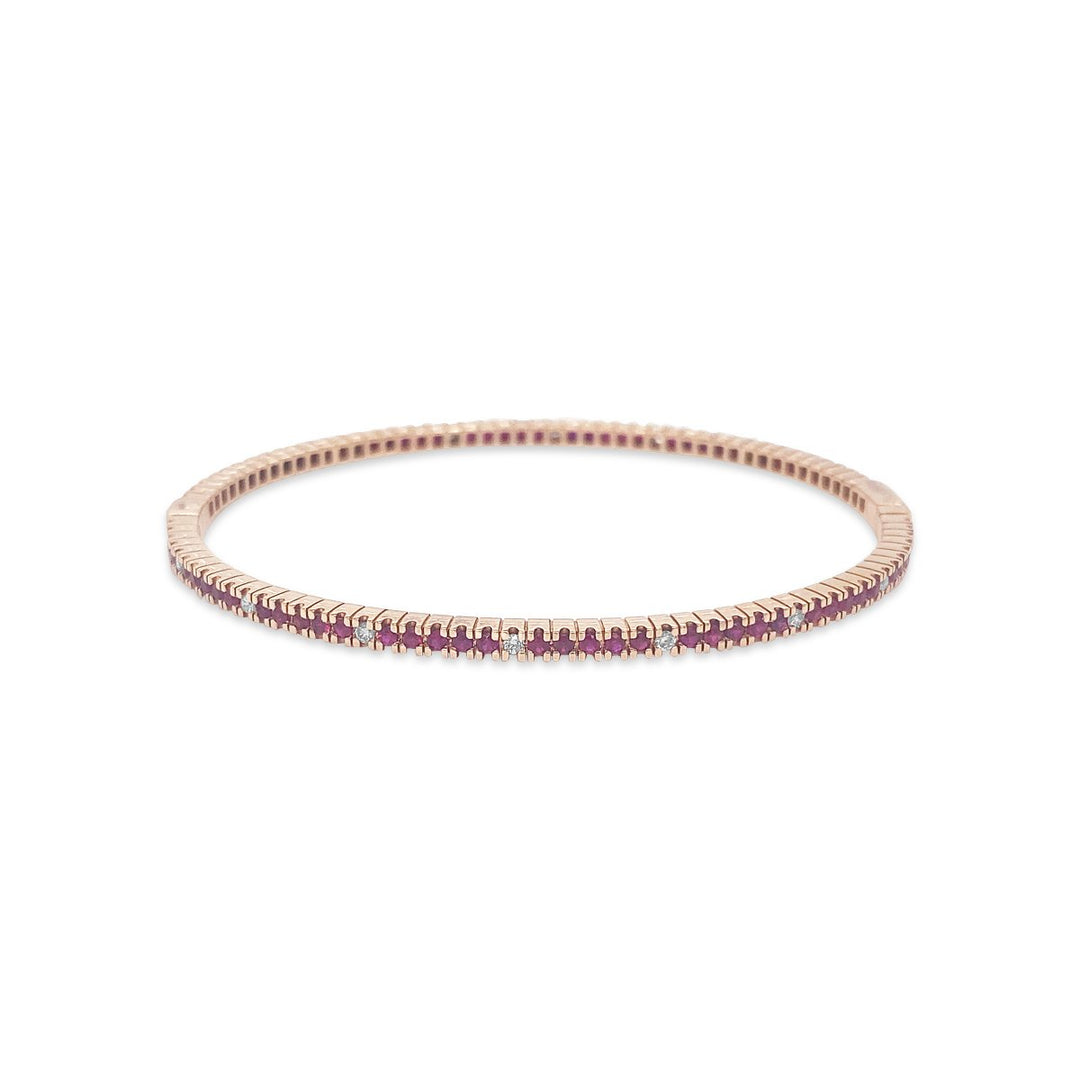 Rose Gold Ruby & Diamond Bangle - RB33663