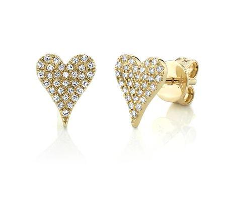 14KY Shy Creation Pave Diamond Heart Earring, 0.14ctw G/H Si