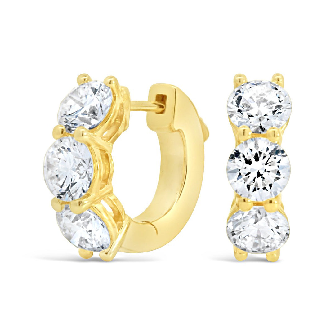 Yellow Gold Lab Grown Diamond Huggie Earrings - LHS040530
