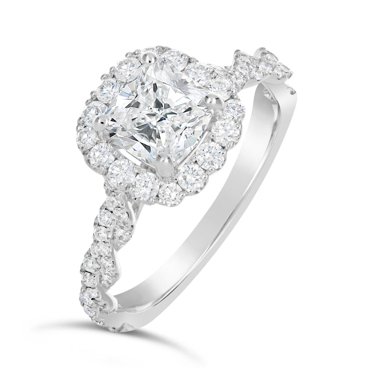 Diamond Halo Engagement Ring