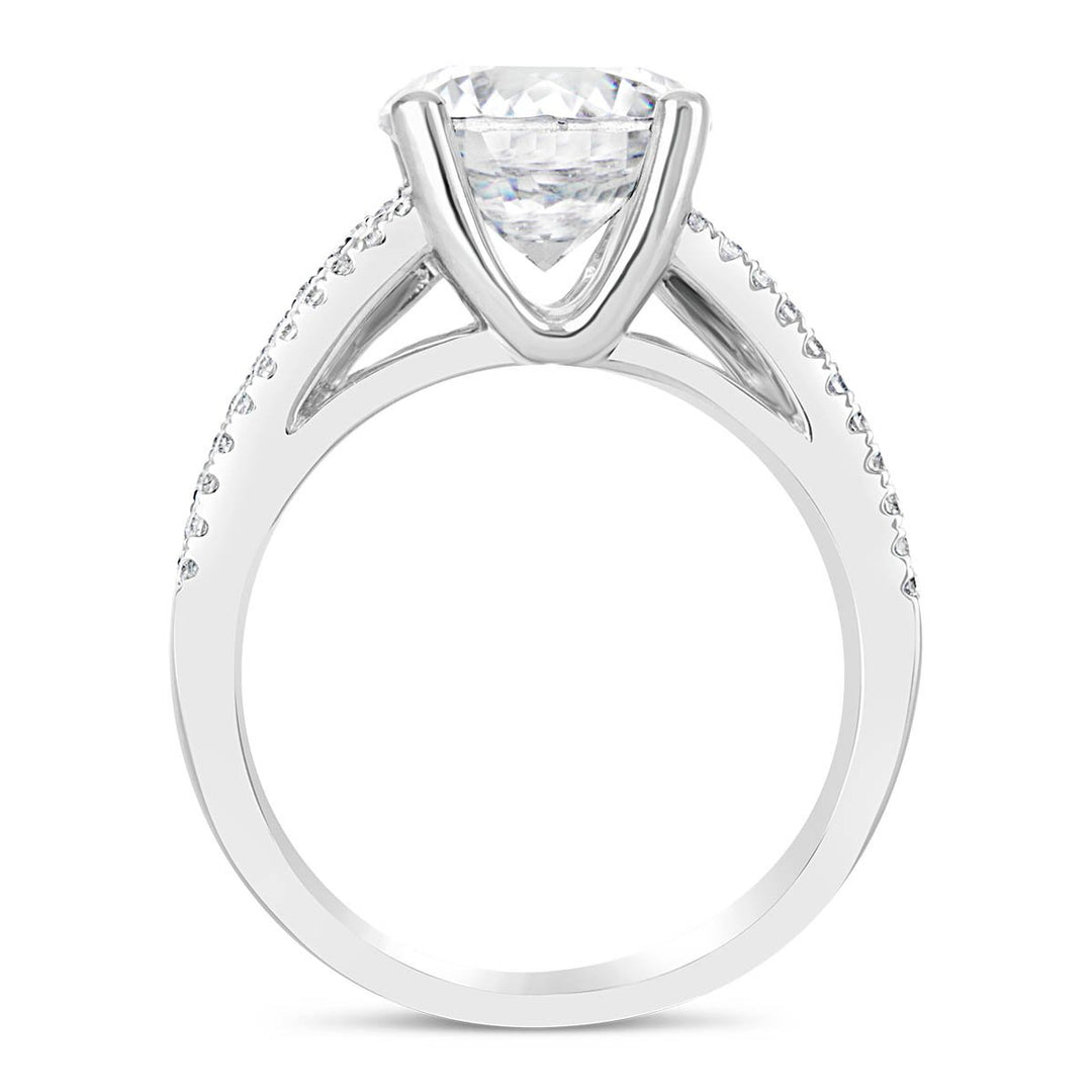 Wide Band Diamond Engagement Ring