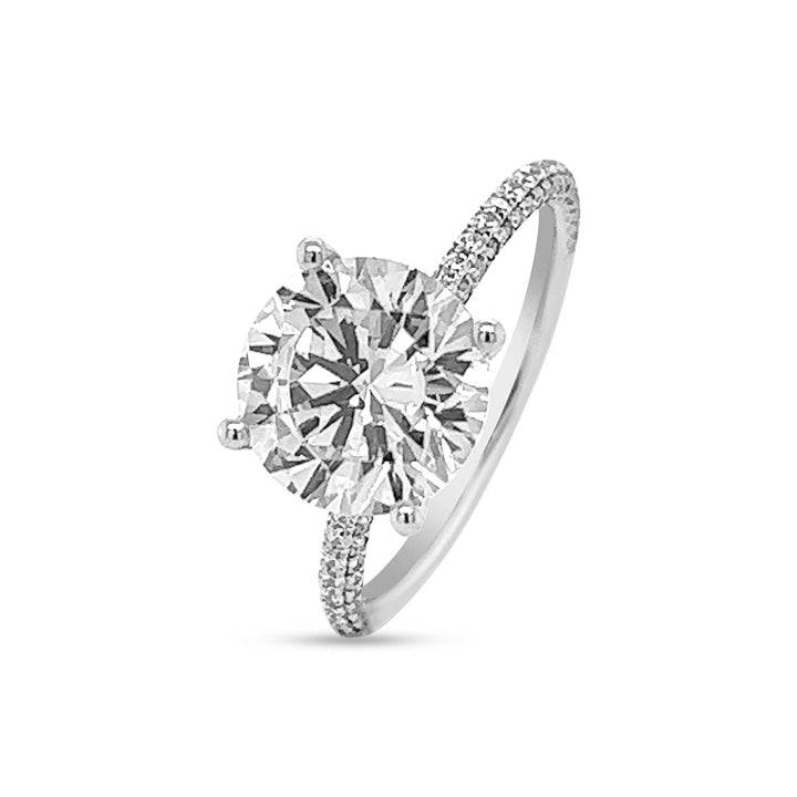Hidden Halo Micro Pave Diamond Engagement Ring