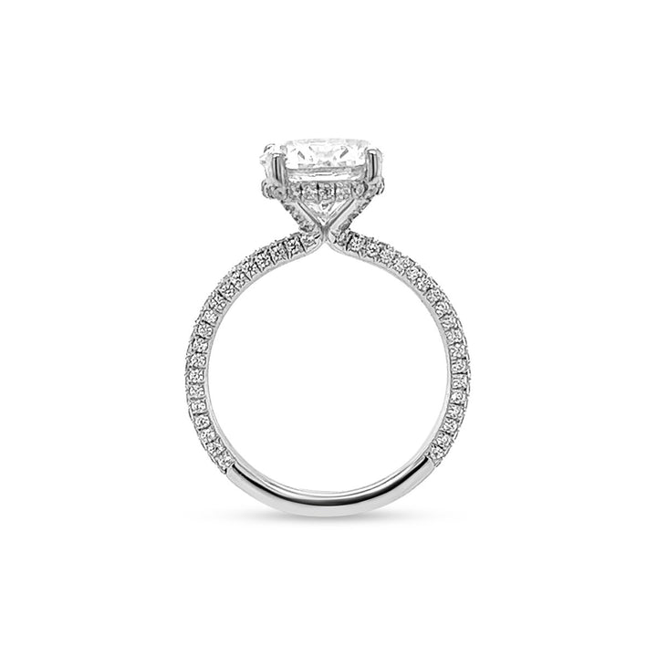 Hidden Halo Micro Pave Diamond Engagement Ring