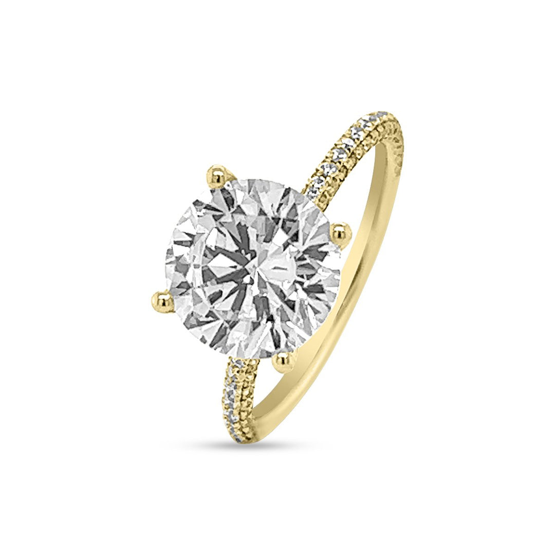 Hidden Halo Micro Pave Diamond Engagement Ring