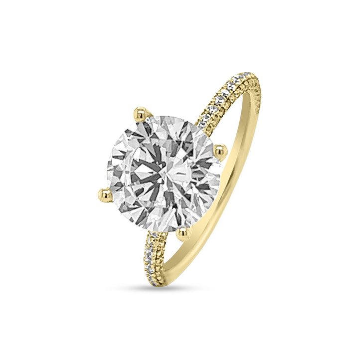 Hidden Halo Micro Pave Diamond Engagement Ring