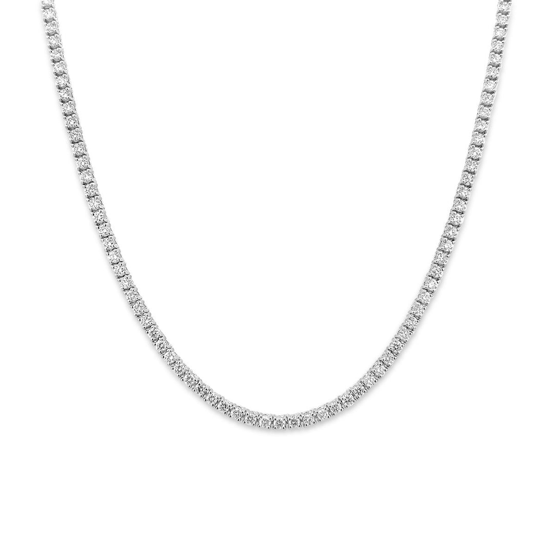 White Gold Lab Grown Diamond Tennis Necklace (3.77 ct. total weight) - N8179-LAB