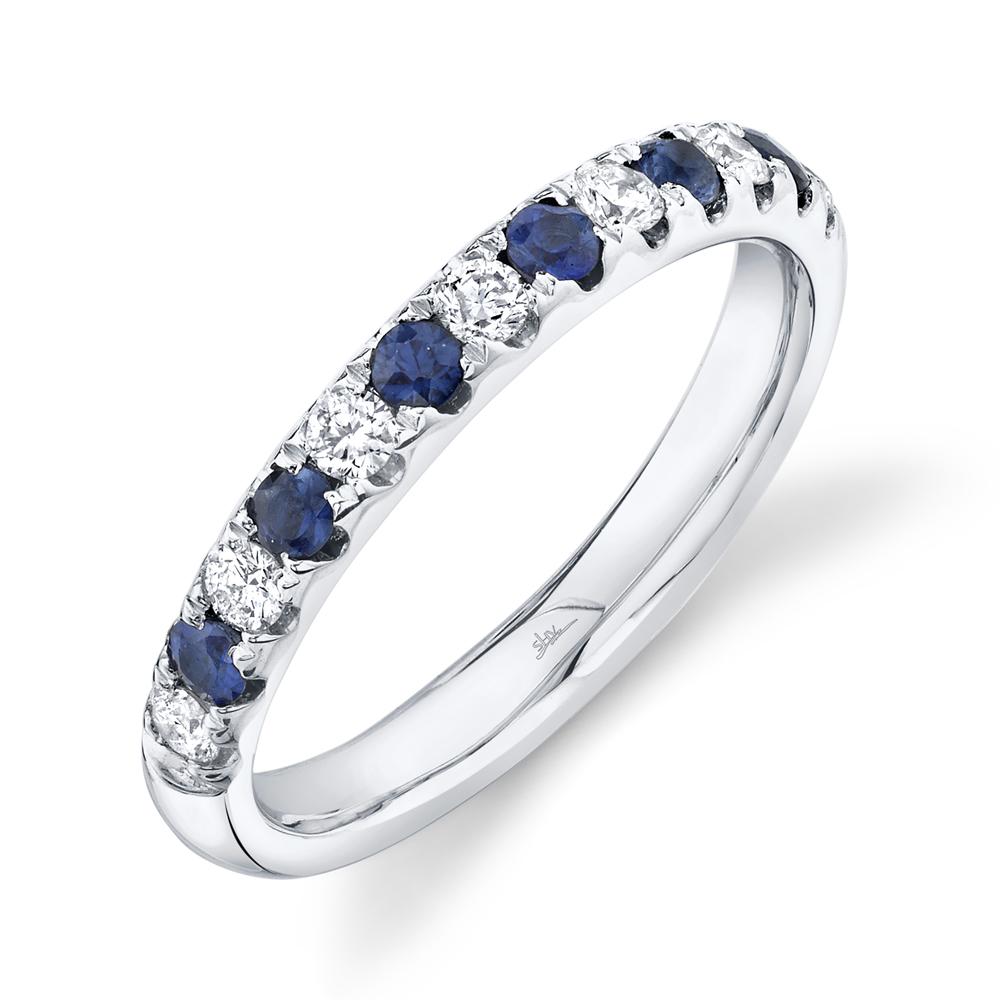 White Gold Diamond & Sapphire Band - SC22005285