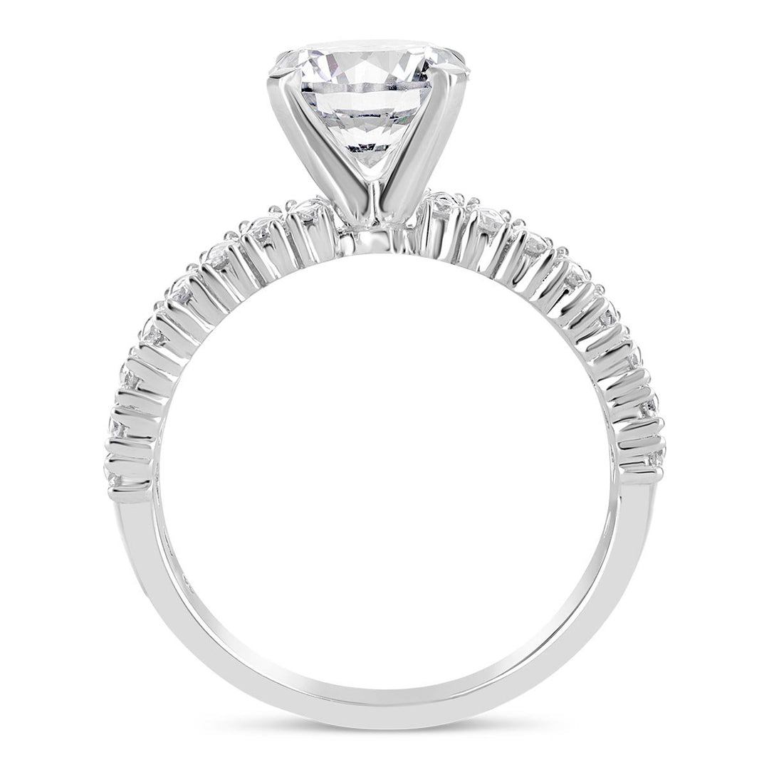 Double Row Diamond Engagement Ring