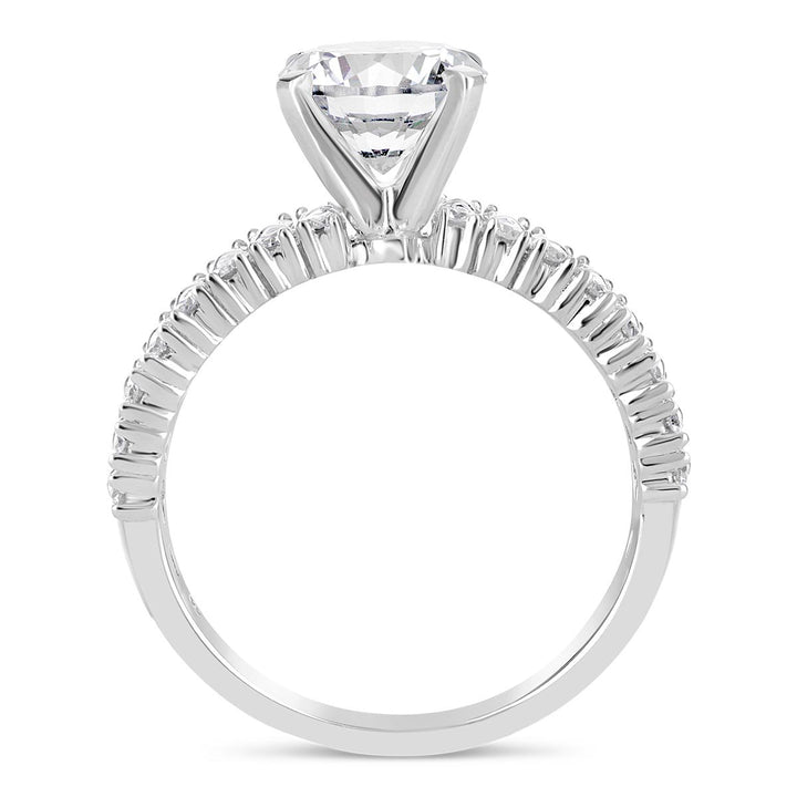 Double Row Diamond Engagement Ring