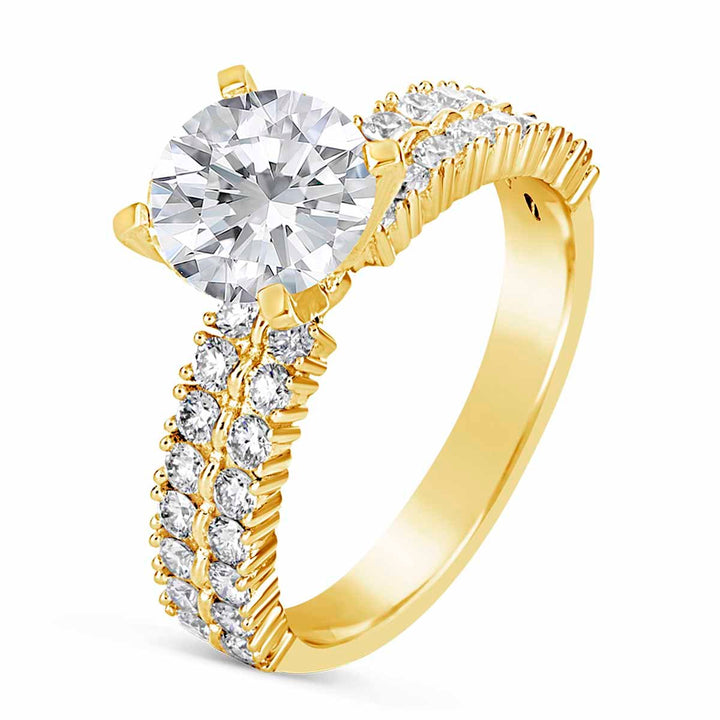 Double Row Diamond Engagement Ring