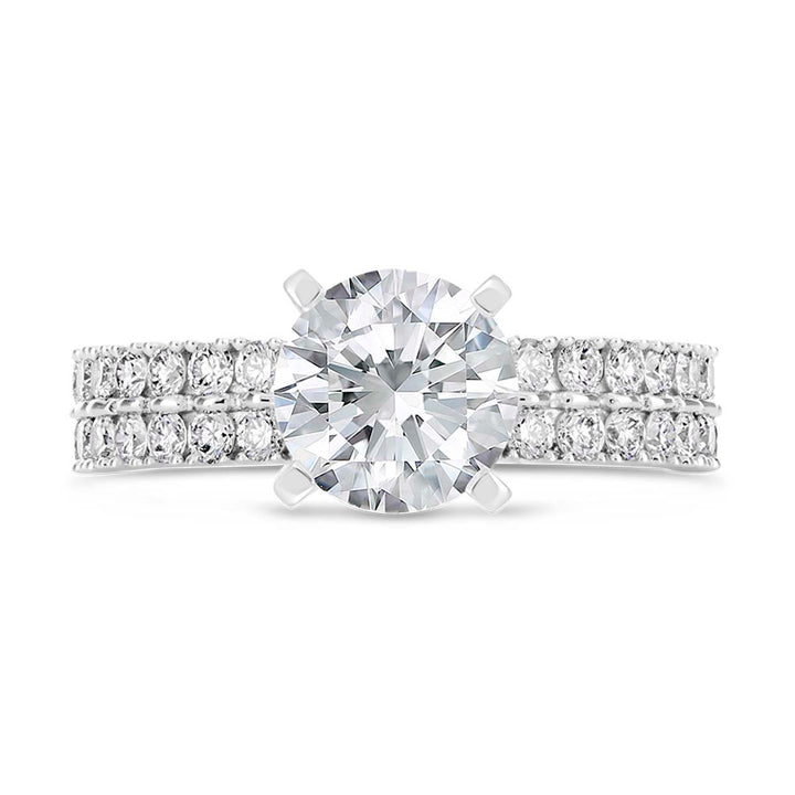 Double Row Diamond Engagement Ring