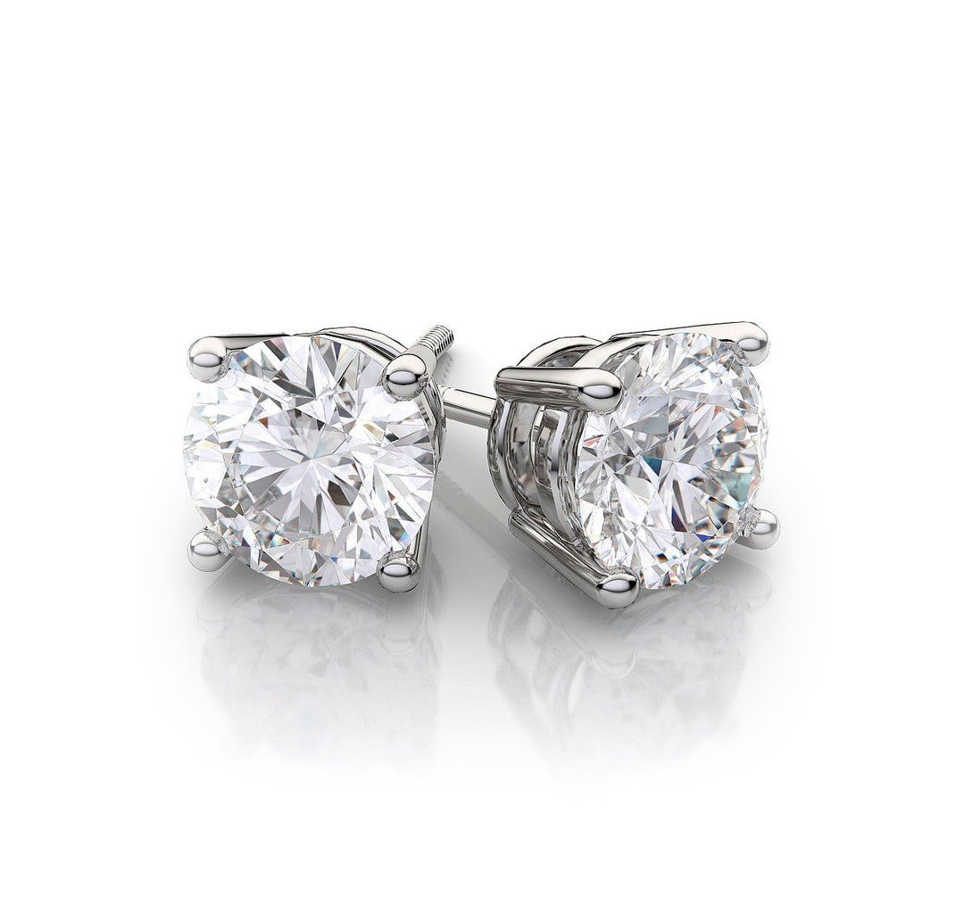 Four Prong Round Diamond Stud Earrings - 0.25 ct. total weight - STA0