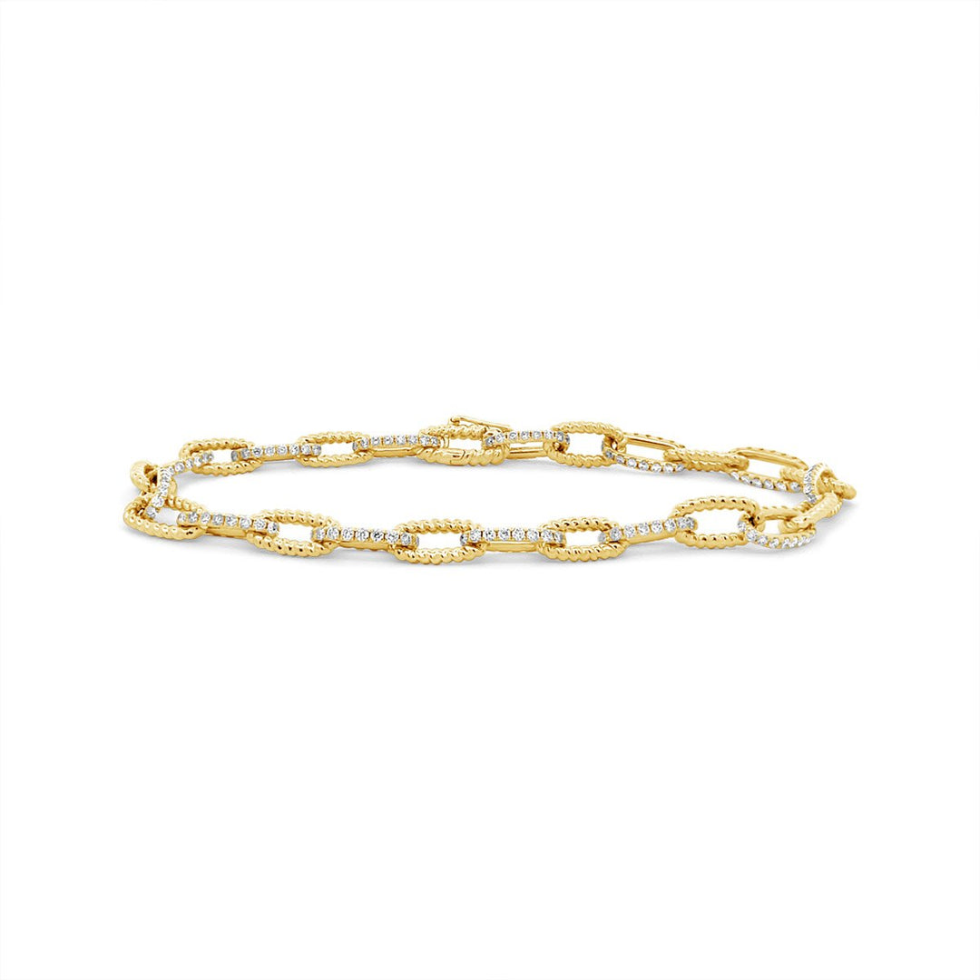 Yellow Gold Link Diamond Bracelet - TD0768
