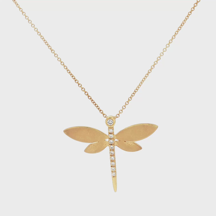 Diamond Dragon Fly Necklace