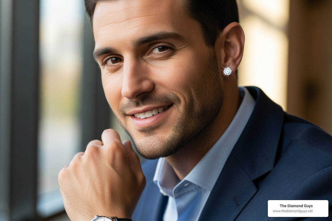 Choosing Your Shine: A Guide to Diamond Stud Carat Sizes for Men