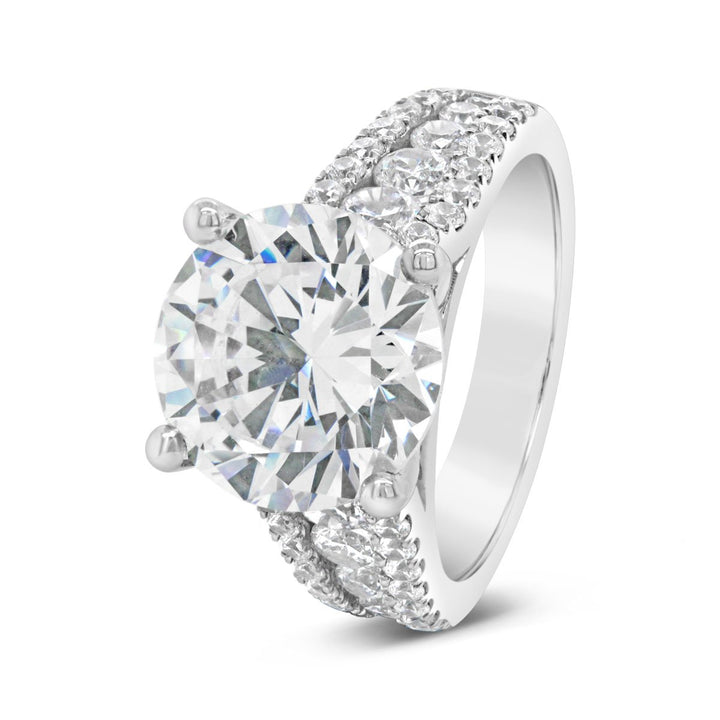 Wide Band Diamond Engagement Ring - YJC3542R