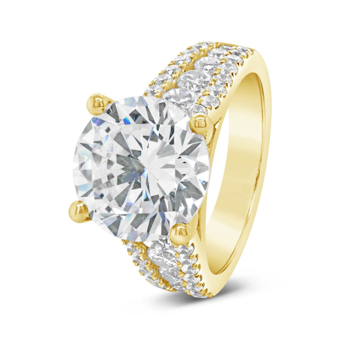 Wide Band Diamond Engagement Ring - YJC3542R