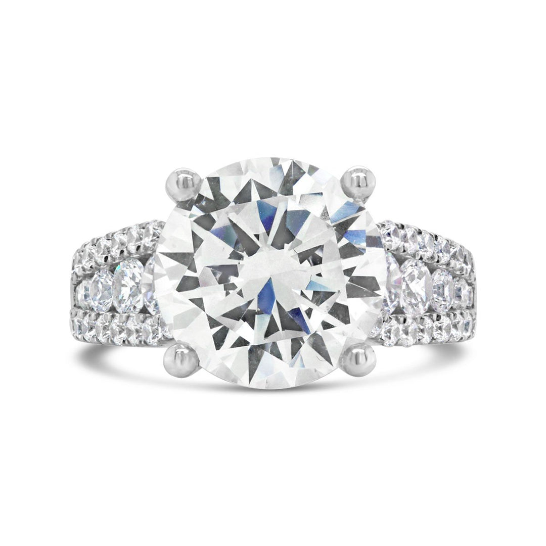 Wide Band Diamond Engagement Ring - YJC3542R