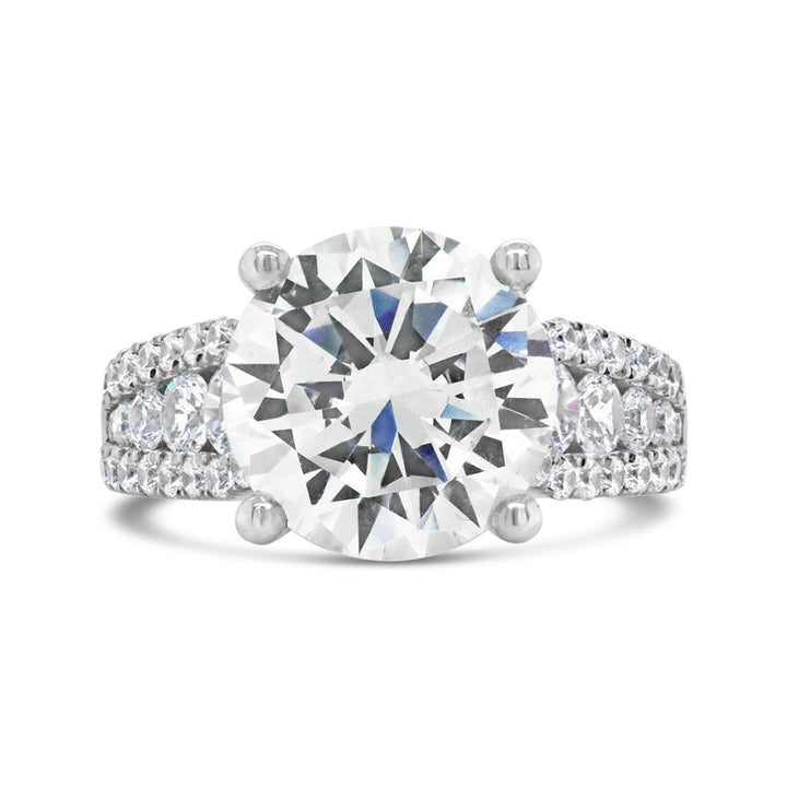 Wide Band Diamond Engagement Ring - YJC3542R