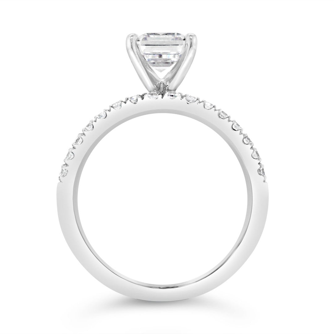 Four Row Pave Wide Band Dimond Engagement Ring - YJC3489R