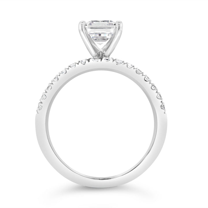 Four Row Pave Wide Band Dimond Engagement Ring - YJC3489R