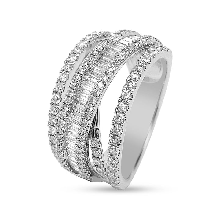 18K Multi Band Stylish Diamond Ring - DRJ5583