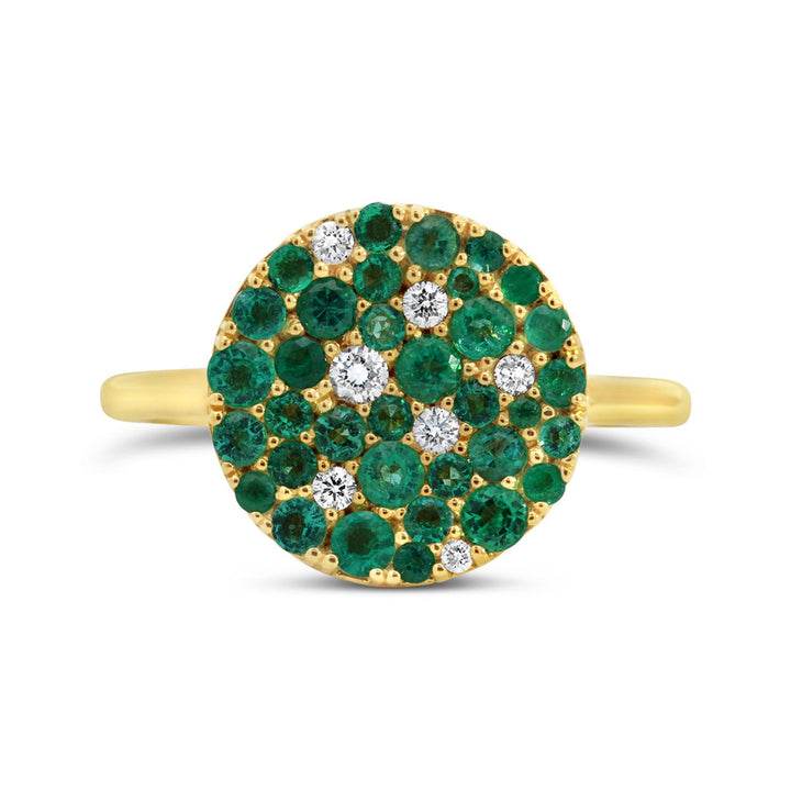18K Yellow Gold Emerald & Diamond Fashion Ring - AR1908