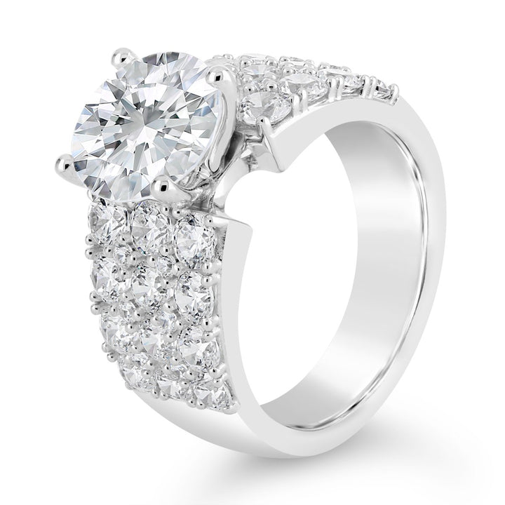 Wide Band Diamond Engagement Ring - YJA8734R