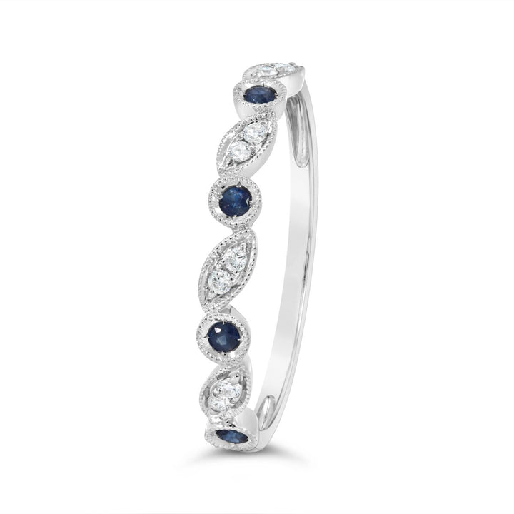 Bezel Set Milgrain Dia. & Sapp. Band  - 5R156403