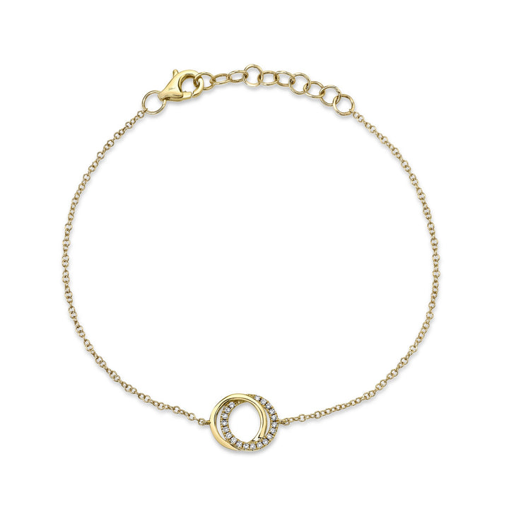 Shy Creation Diamond Love Knot Circle Bracelet