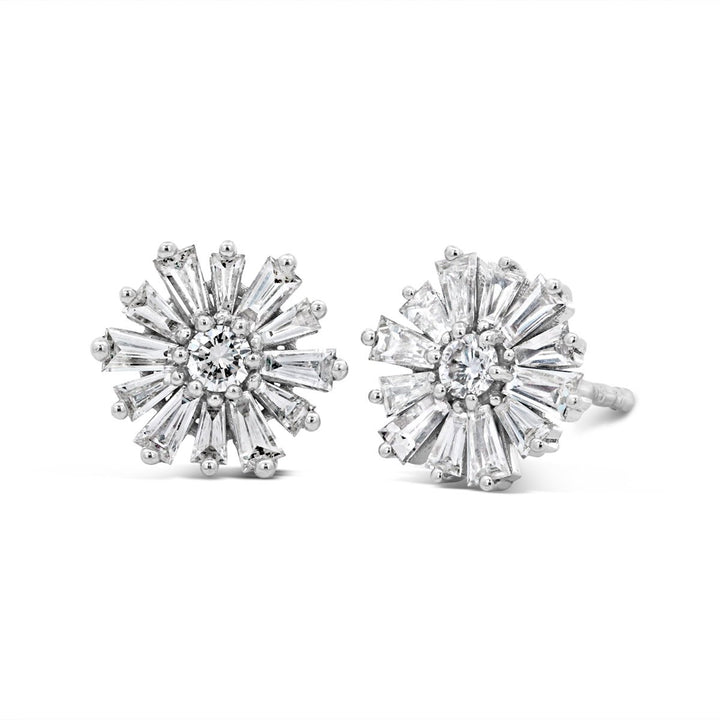 Diamond Cluster Stud Earrings - EDB2223