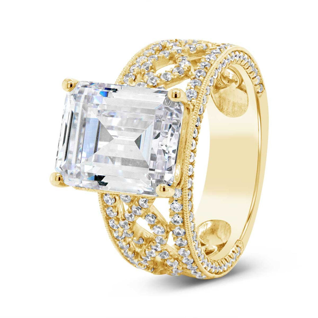 Wide Band Diamond Engagement Ring - YJA1288R