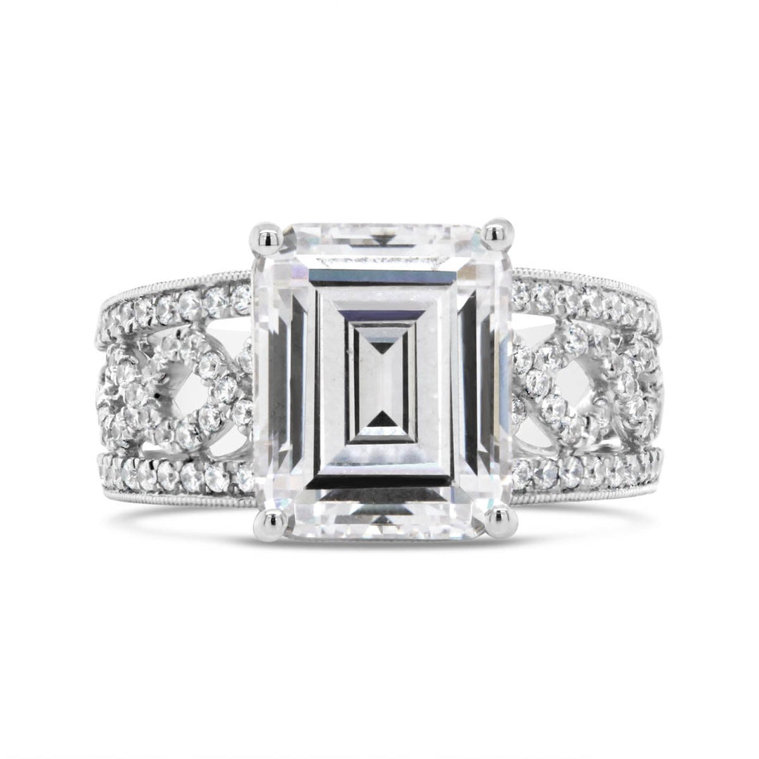 Wide Band Diamond Engagement Ring - YJA1288R